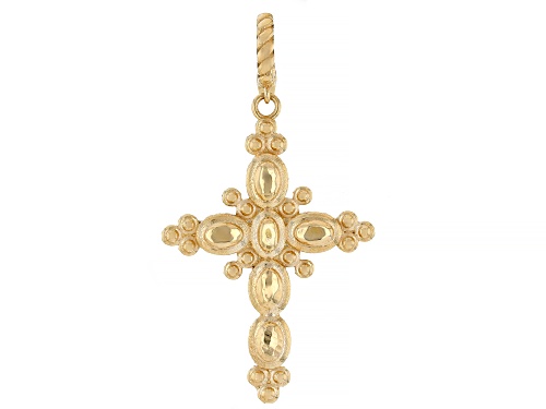Artisan Collection of Turkey™ 18K Gold Over Sterling Silver Milgrain Cross Enhancer Pendant