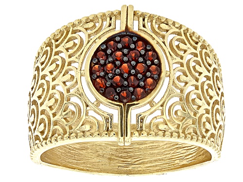 Artisan Collection of Turkey™ Pave Garnet & Black Rhodium 18K Gold Over Sterling Silver Ring - Size 11