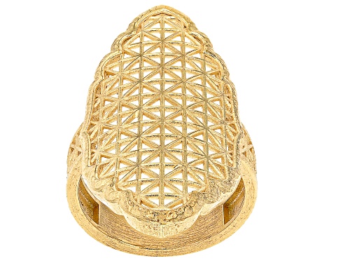Artisan Collection of Turkey™ 18K Gold Over Sterling Silver Lattice Patterned Ring - Size 6