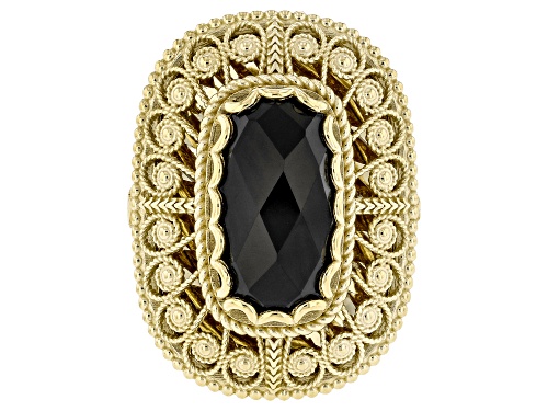 Artisan Collection of Turkey™ 15x8mm Black Onyx 18K Gold Over Sterling Silver Solitaire Ring - Size 8