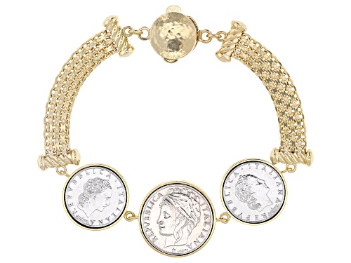 Artisan Collection of Turkey™ 18K Gold Over Silver Italian Lira Coin Bracelet - Size 7.5