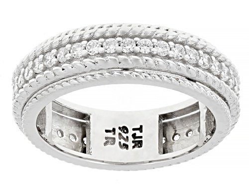 Artisan Collection of Turkey™ 0.02ctw Bella Luce® Rhodium Over Sterling Silver Spinner Band Ring - Size 8