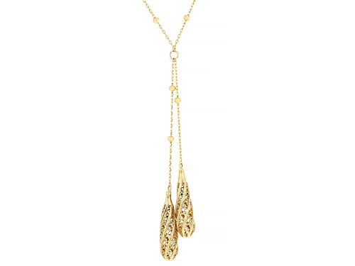 Artisan Collection of Turkey™ 18K Gold Over Sterling Silver Filigree Tear Drop Necklace - Size 18