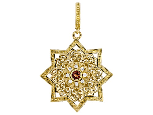 Artisan Collection of Turkey™ Garnet & Bella Luce™ 18K Gold Over Sterling Silver Star Enhancer