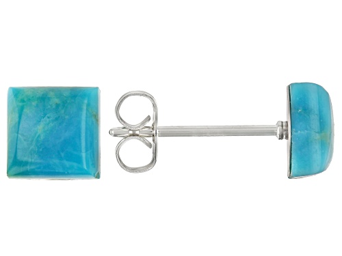 Kingman Turquoise Sterling Silver Square Stud Earrings