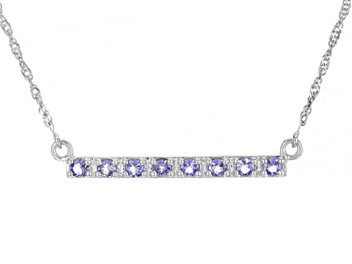 .81ctw Round tanzanite rhodium over sterling silver necklace - Size 18