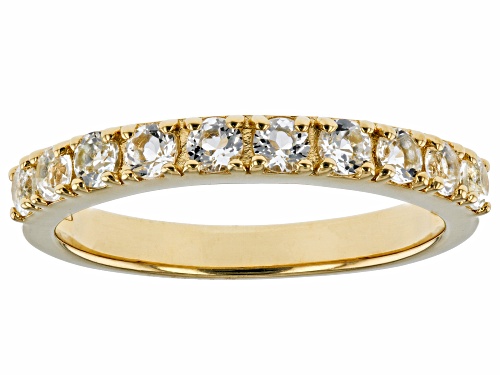 0.63ctw Round White Topaz 18K Yellow Gold Over Sterling Silver Band Ring - Size 5