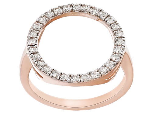 .50ctw Round White Zircon 18k Rose Gold Over Sterling Silver Circle Ring - Size 7
