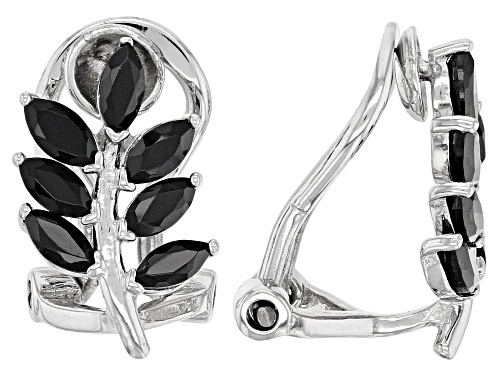 1.26ctw Marquise Black Spinel Rhodium Over Sterling Silver Clip-On Earrings