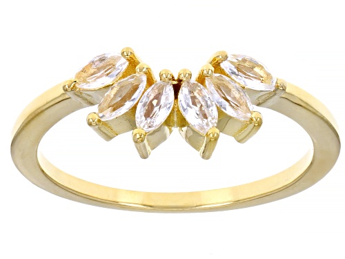 0.42ctw Marquise Lab Created White Sapphire 18k Yellow Gold Over Sterling Silver Enhancer Ring - Size 8
