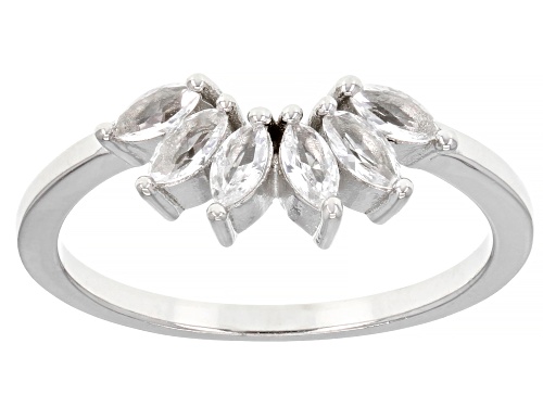 0.42ctw Marquise Lab Created White Sapphire Platinum Over Sterling Silver Enhancer Ring - Size 7