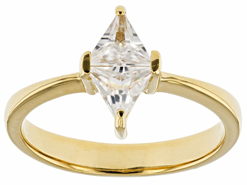 1.00ct Triangle White Zircon 18k Yellow Gold Over Sterling Silver Ring - Size 8