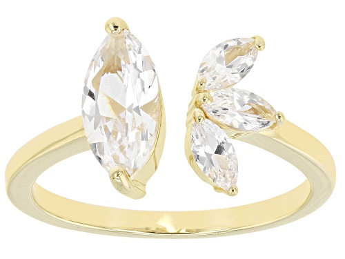 1.44ctw Marquise Lab Created White Sapphire 18k Yellow Gold Over Sterling Silver Ring - Size 9