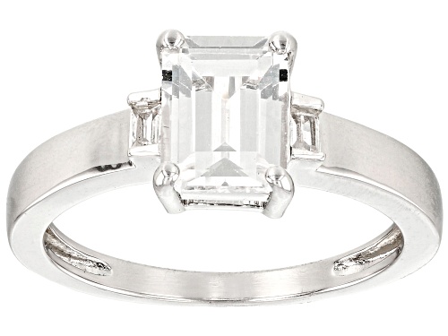 1.44ctw Lab Created White Sapphire Rhodium Over Sterling Silver Ring - Size 9