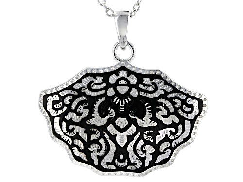 Photo of Global Destinations™ Custom Shape Sterling Silver Floral Design Pendant With Chain