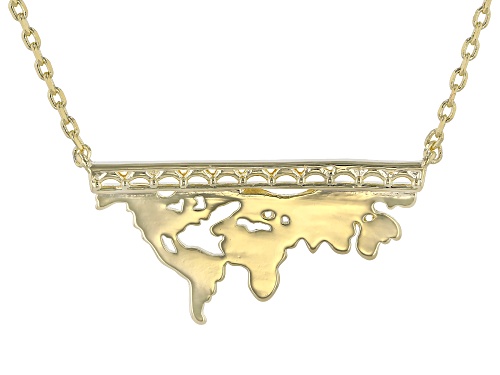 Photo of Global Destinations™ 18k Gold Over Brass Globe Cutout Necklace - Size 18
