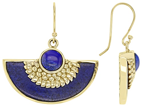 Global Destinations™ Lapis Lazuli 18k Yellow Gold Over Brass Earrings