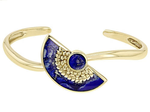 Photo of Global Destinations™ Lapis Lazuli 18k Yellow Gold Over Brass Cuff Bracelet - Size 7.5