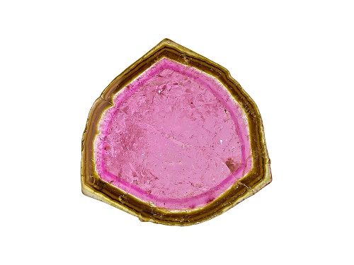 Brazilian Watermelon Tourmaline Min 20.00ct Mm Varies Free Form Slice Color Varies
