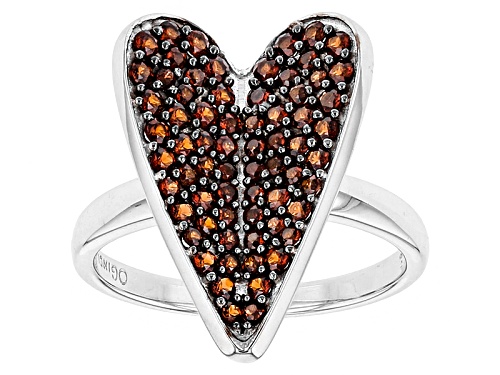 1.15ctw Round Vermelho Garnet™ Sterling Silver Heart Ring - Size 5