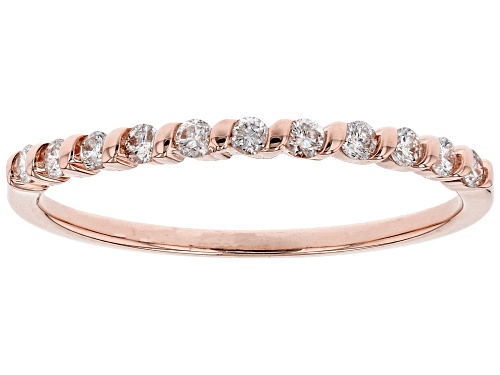 0.17ctw Round White Diamond 10k Rose Gold Ring - Size 7