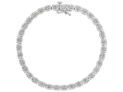 Photo of 0.30ctw Round White Diamond Rhodium Over Sterling Silver Tennis Bracelet - Size 7