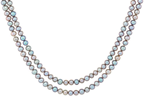5-6mm Platinum Cultured Freshwater Pearl Endless Strand Necklace