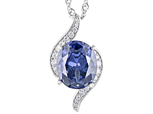 Vanna K™ Bella Luce® 7.27ctw Tanzanite And White Diamond Simulants Platineve™ Pendant With Chain