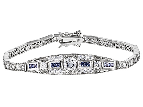 Vanna K ™ For Bella Luce ® 6.94ctw Tanzanite & Diamond Simulants Platineve® Bracelet - Size 8