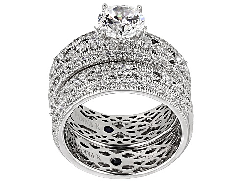 Vanna K ™ For Bella Luce ® 4.09ctw Diamond Simulant Platineve® Ring With Band (2.58ctw Dew) - Size 8