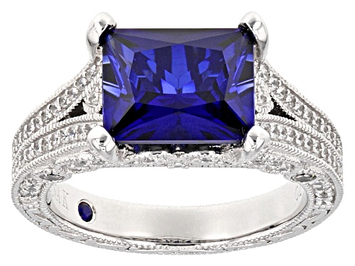 Photo of Vanna K ™ For Bella Luce ® 4.81ctw Lab Created Blue Sapphire & Diamond Simulant Platineve® Ring - Size 12