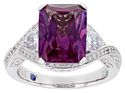Photo of Vanna K™ For Bella Luce® Amethyst Simulant And White Diamond Simulant Platineve®  Ring - Size 10