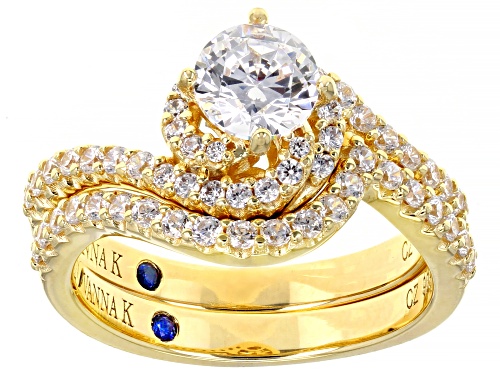 Photo of Vanna K™For Bella Luce®2.64ctw White Diamond Simulant Eterno™Yellow Ring With Guard (1.58ctw DEW) - Size 9