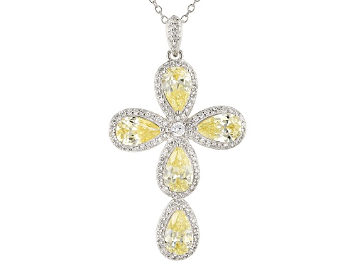 Photo of Vanna K ™ For Bella Luce ® 7.99ctw Platineve ® Cross Pendant With Chain (4.74ctw DEW)