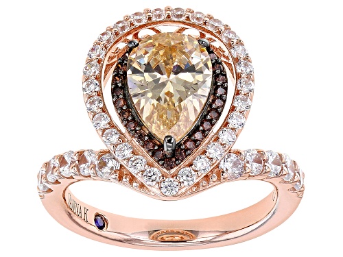 Photo of Vanna K ™ For Bella Luce ® 4.71ctw Mocha, White, & Champagne Diamond Simulants Eterno ™ Rose Ring - Size 11