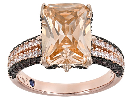Vanna K ™ For Bella Luce ® 12.12ctw Champagne, White & Mocha Diamond Simulants Eterno ™ Rose Ring. - Size 8