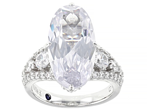 Photo of Vanna K™ For Bella Luce® 11.75ctw White Diamond Simulant Platineve® Ring - Size 12
