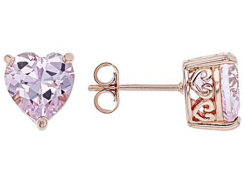 Photo of Vanna K™ For Bella Luce® 3.76ctw Lab Created Pink Sapphire Eterno™ Rose Heart Shape Earrings