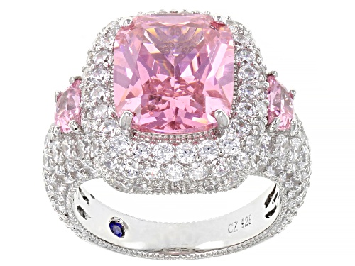 Vanna K™ For Bella Luce® 15.22ctw Pink And White Diamond Simulants Platineve® Ring - Size 12