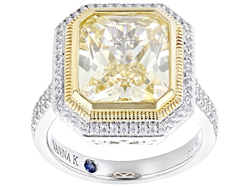 Photo of Vanna K™ for Bella Luce® 10.62ctw Canary Diamond Simulant Platineve® Ring (6.43ctw DEW) - Size 7