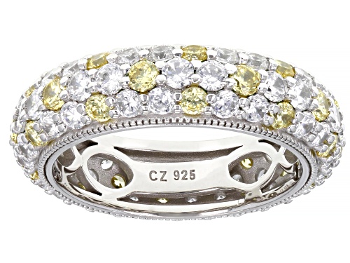 Photo of Vanna K™ Bella Luce® 5.87ctw Canary And Diamond Simulant Platineve® Ring (3.55ctw DEW) - Size 8