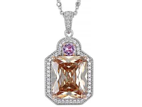 Photo of Vanna K™ For Bella Luce® Champagne & White Diamond Simulants, Lab Sapphire Platineve™ Pendant/Chain