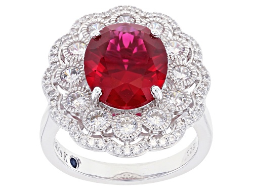 Photo of Vanna K™ For Bella Luce® 6.83ctw Lab Created Ruby And Diamond Simulant Platineve™ Ring - Size 7