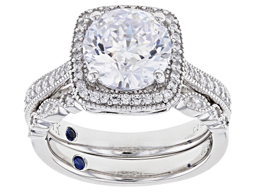 Vanna K™ For Bella Luce® 5.27ctw Vanna K Cut  Diamond Simulant Platineve™ Set Ring (3.19ctw DEW) - Size 12