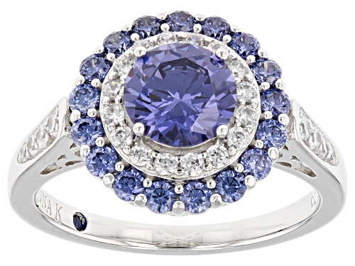 Vanna K™ For Bella Luce® 3.58ctw Tanzanite and White Diamond Simulants Platineve® Ring - Size 8