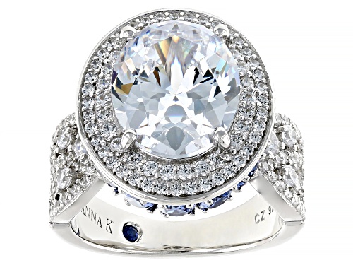 Vanna K™ For Bella Luce® 8.11ctw Tanzanite And White Diamond Simulants Platineve® Holiday Ring - Size 7