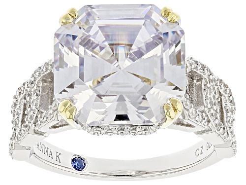 Vanna K™ For Bella Luce® 13.23ctw White Diamond Simulant Platineve® Asscher Cut Ring(8.01 ctw DEW) - Size 8