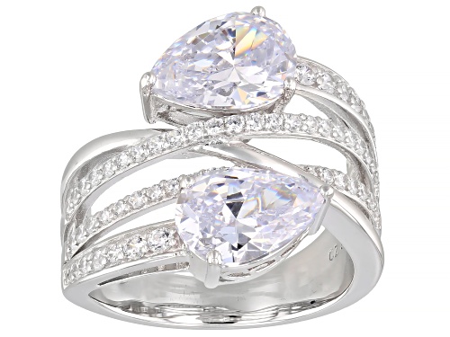 Vanna K™ For Bella Luce® 6.79ctw White Diamond Simulant Platineve® Ring(4.12ctw DEW) - Size 6