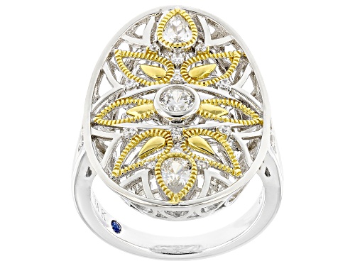 Vanna K™ For Bella Luce® 1.04ctw White Diamond Simulant Platineve® And Eterno™ Yellow Ring - Size 7