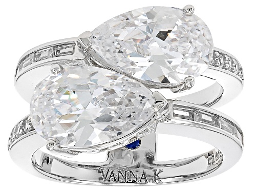 Vanna K™ For Bella Luce® 9.85ctw White Diamond Simulant Platineve® Ring(5.96ctw DEW) - Size 7
